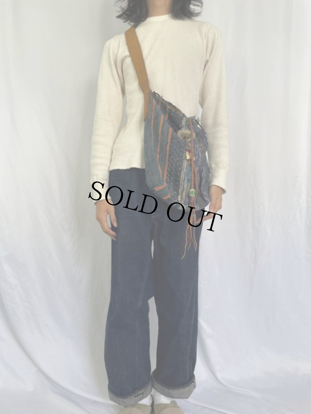 画像2: ハンドメイド 裂き織り ショルダーバッグ (2)