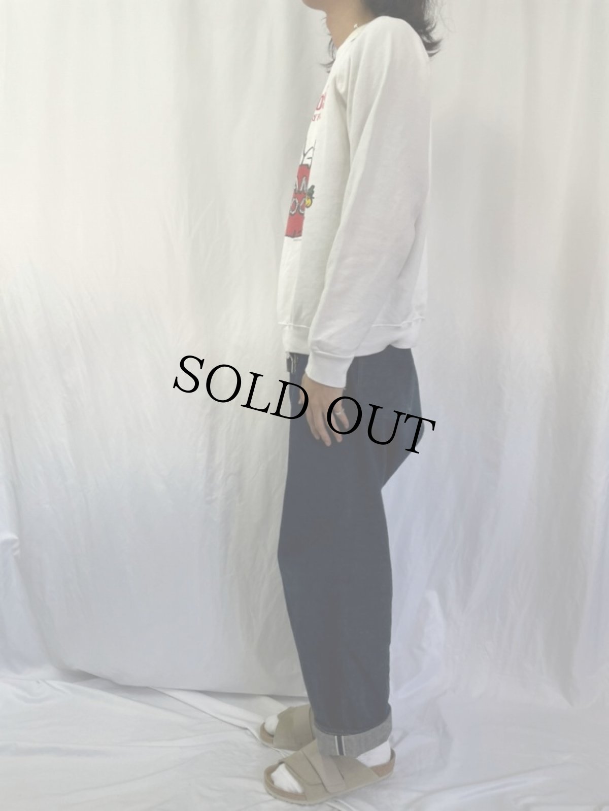 画像3: 80's SNOOPY "Knott's BERRY FARM" キャラクタープリント ラグランスウェット (3)