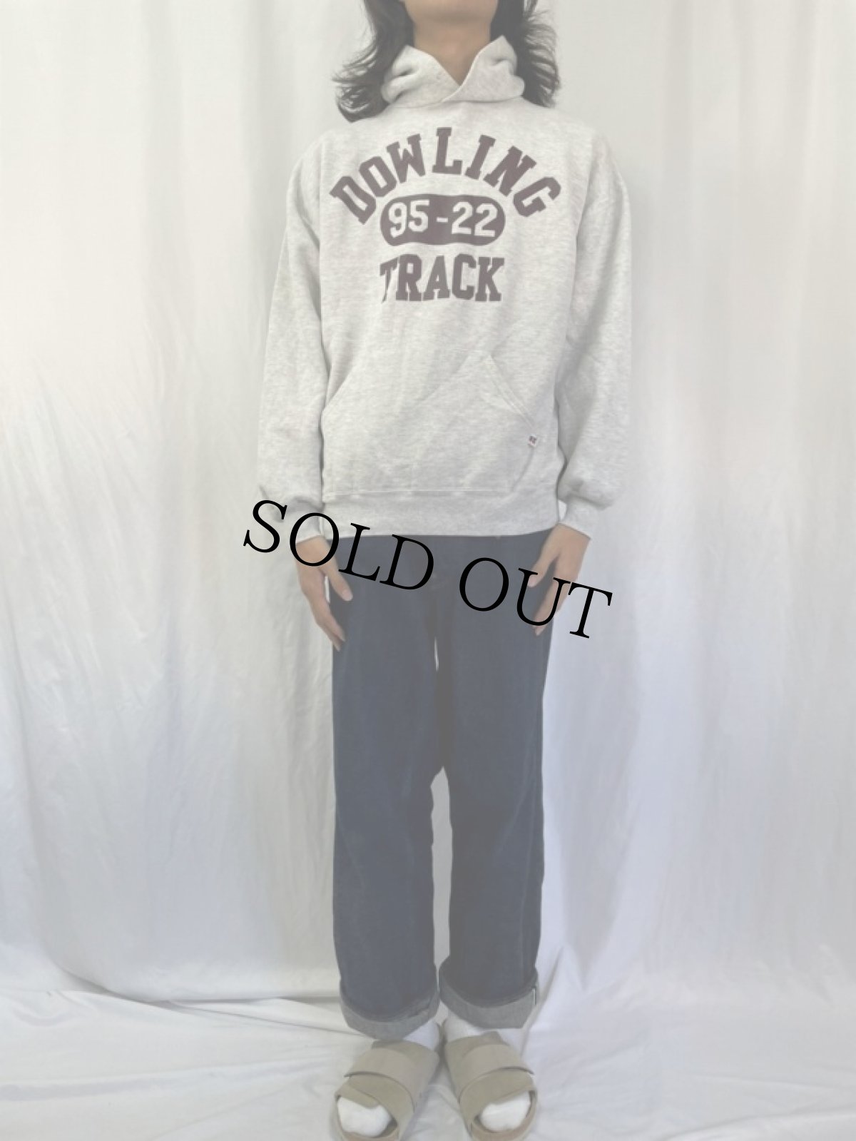 画像2: 90's〜 RUSSEL ATHELETIC USA製 "DOWLING TRACK" プリントスウェットフーディー XL (2)