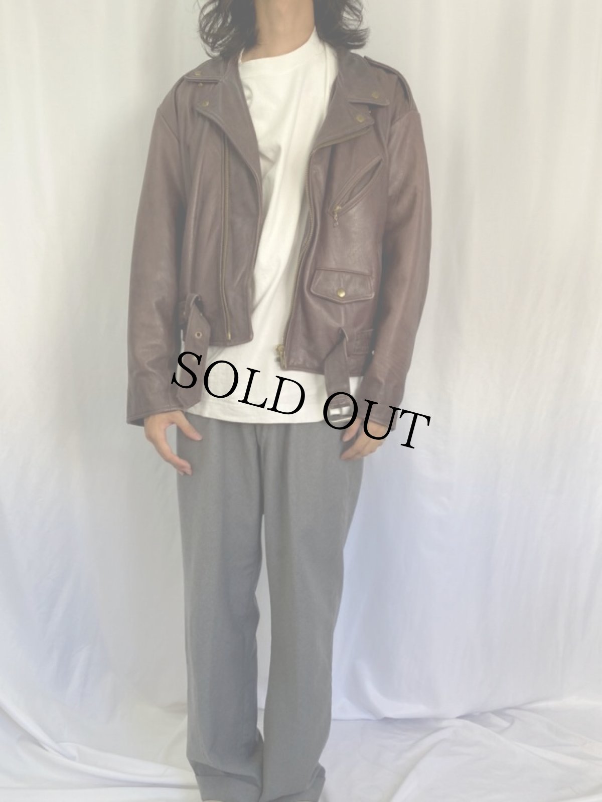 画像2: HELSTON'S FRANCE製 ダブルライダースジャケット (2)