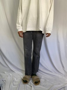 画像2: 90's Levi's 517 USA製 ブーツカット ブラックデニムパンツ W30 (2)