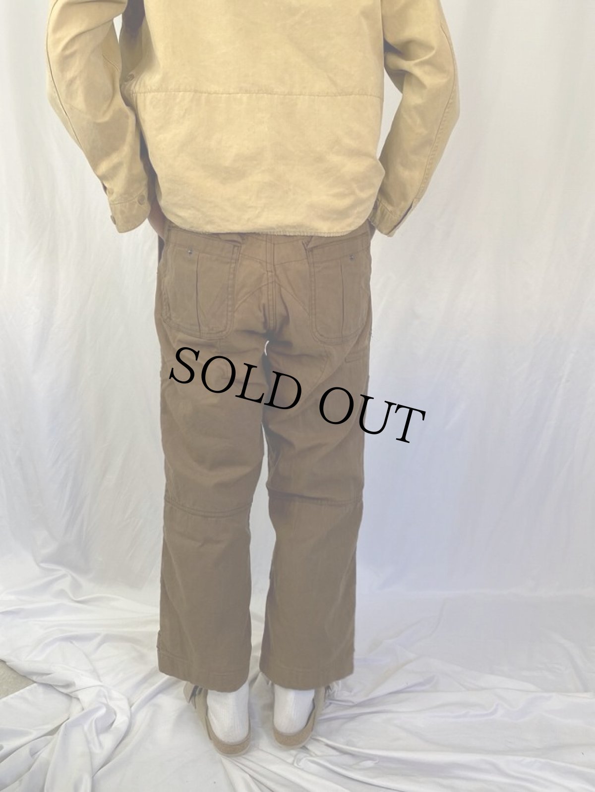 画像4: Ralph Lauren RRL サイドアジャスタ付き ダブルニーダックパンツ W30-32 (4)