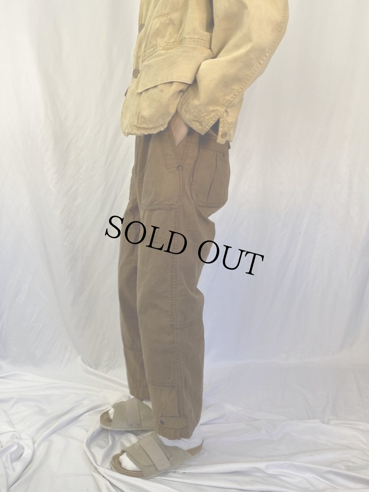 画像3: Ralph Lauren RRL サイドアジャスタ付き ダブルニーダックパンツ W30-32 (3)