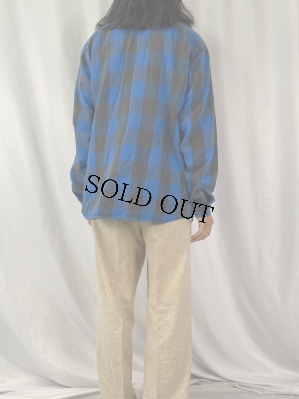 画像4: 70〜80's FIVE BROTHER USA製 ブロックチェック柄 ヘビーネルシャツ XL (4)