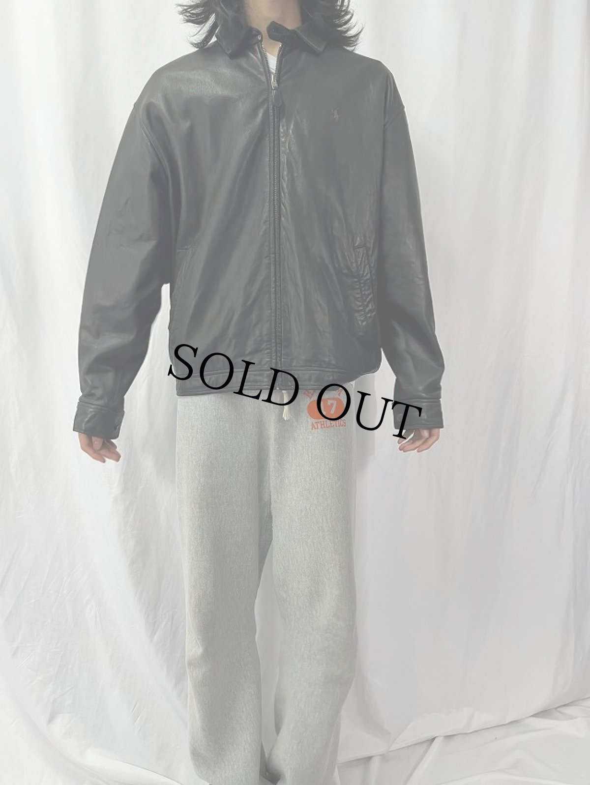 画像2: POLO Ralph Lauren レザージャケット BLACK L (2)