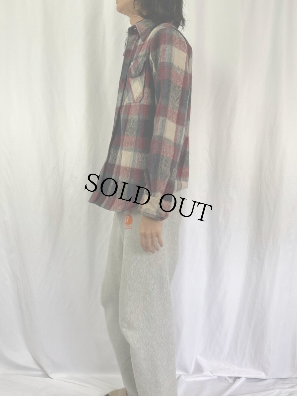 画像3: 70's MONTGOMERY WARD チェック柄 CPOシャツジャケット S (3)