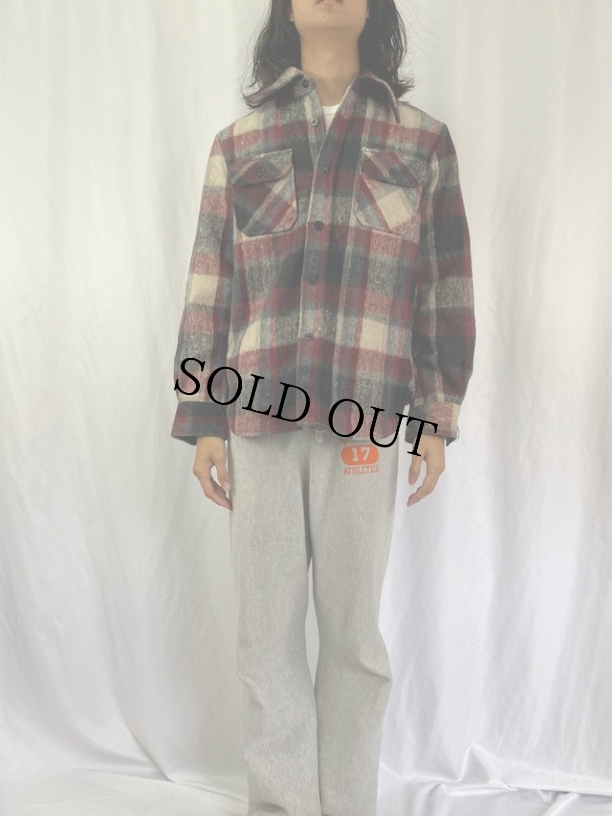 画像2: 70's MONTGOMERY WARD チェック柄 CPOシャツジャケット S (2)