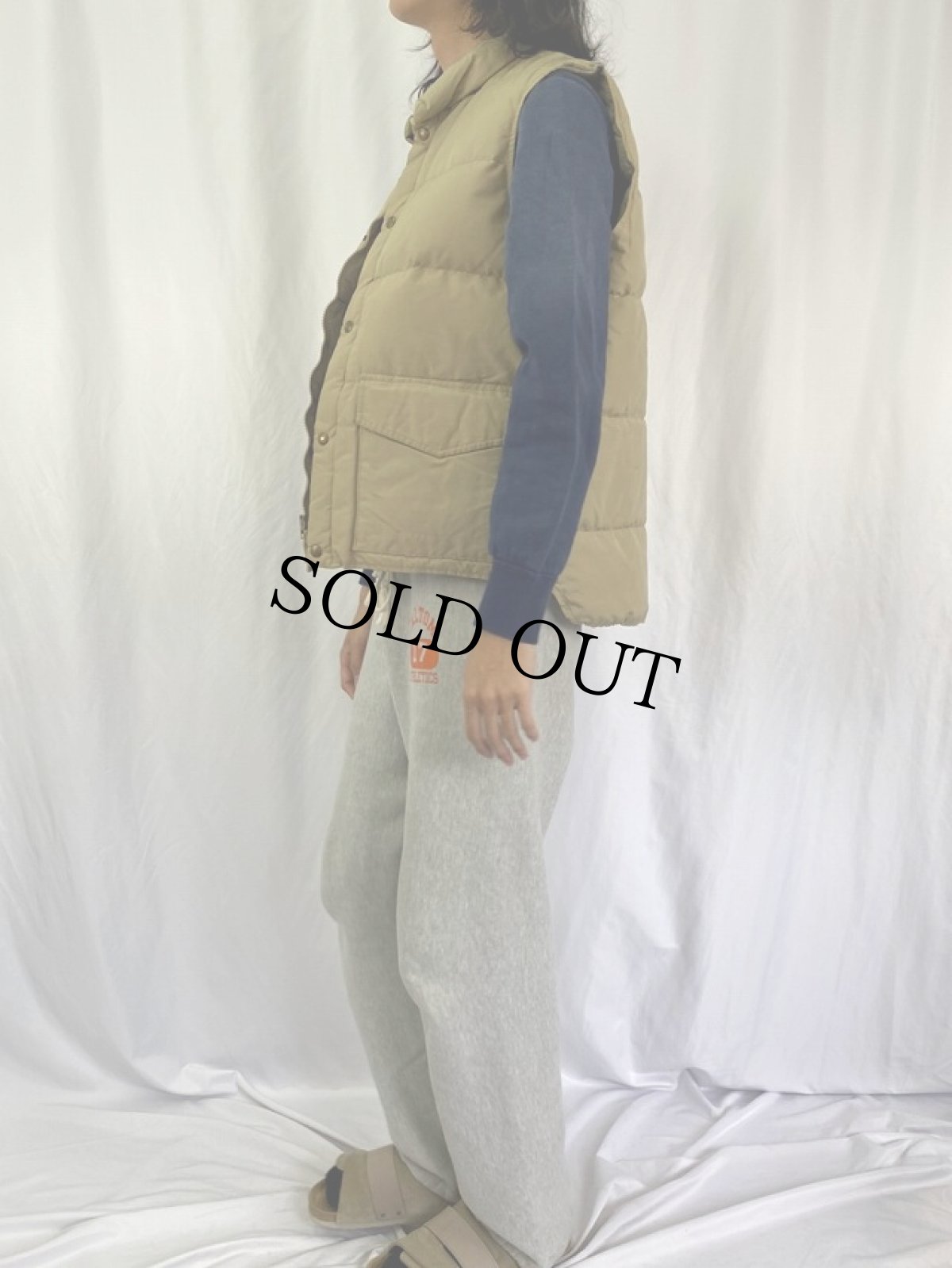 画像3: 70's Woolrich コットン×ナイロン ダウンベスト L (3)