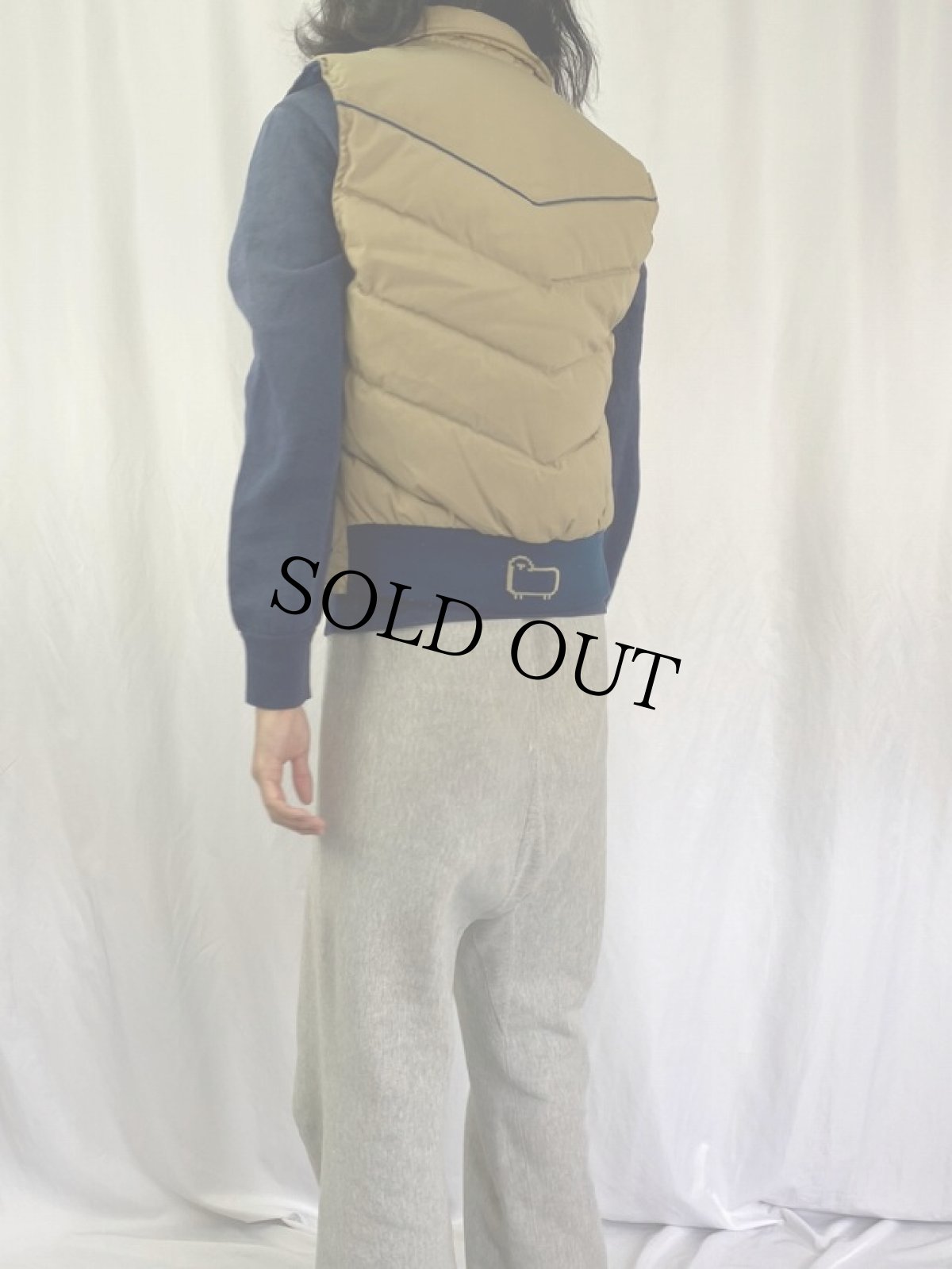 画像4: 70's Woolrich コットン×ポリエステル ダウンベスト (4)