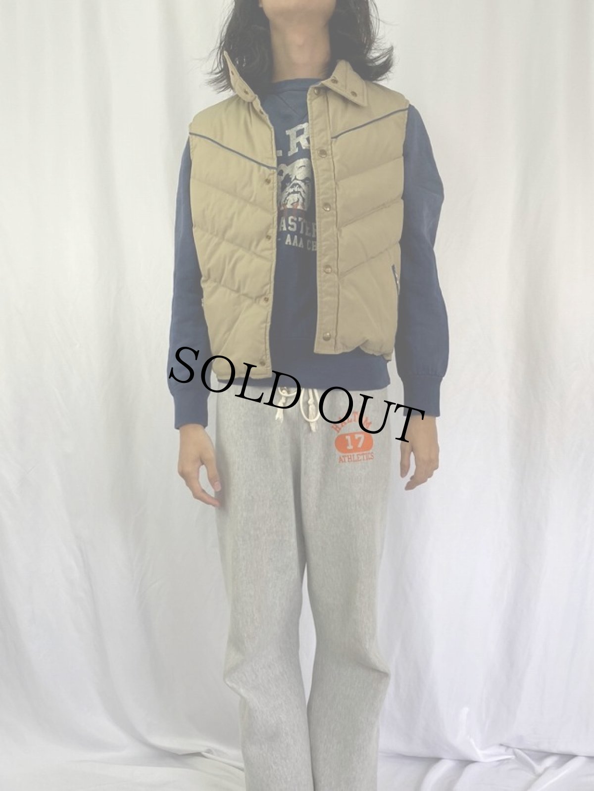 画像2: 70's Woolrich コットン×ポリエステル ダウンベスト (2)