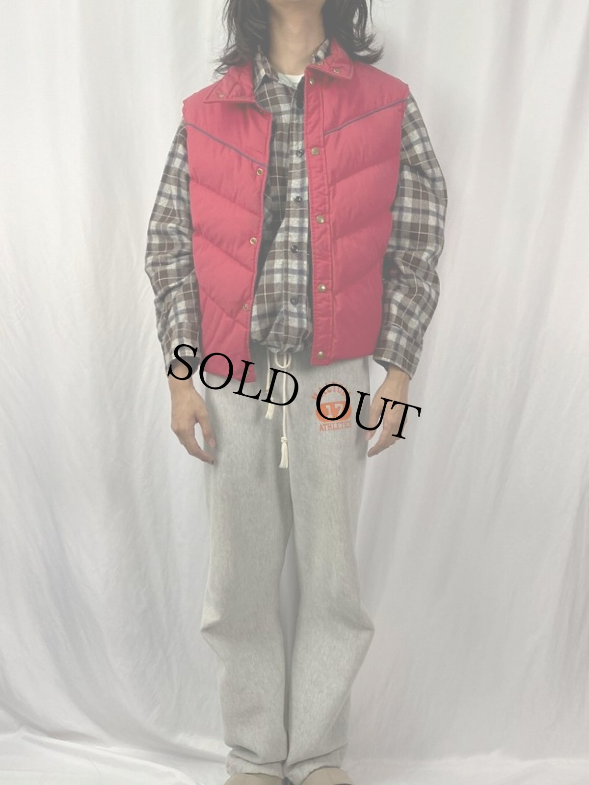 画像2: 70's Woolrich USA製 コットン×ポリエステル ダウンベスト XL (2)