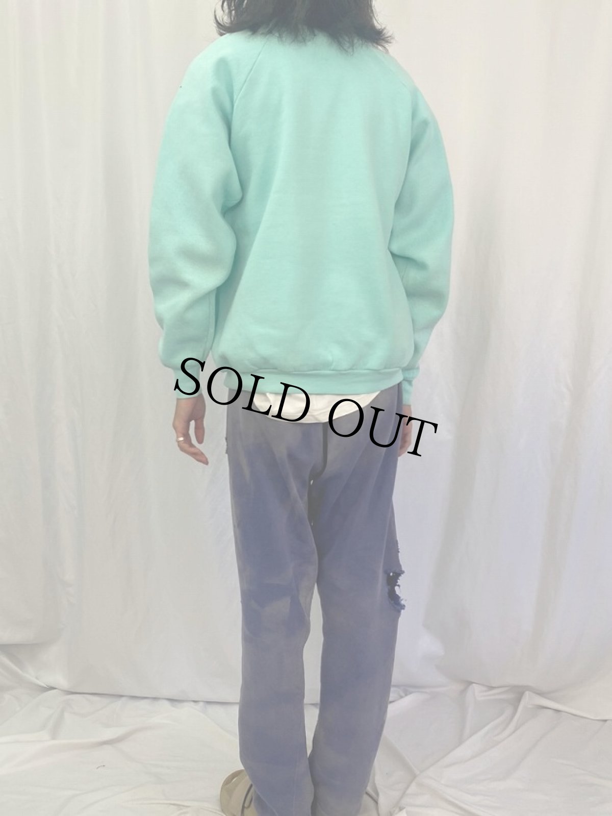 画像4: USA製 ブート GUCCI ロゴプリント ラグランスウェット XL (4)