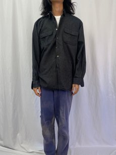 画像2: 90's POLO Ralph Lauren "BENFORD" ヘリンボーン織 コットンシャツ L (2)