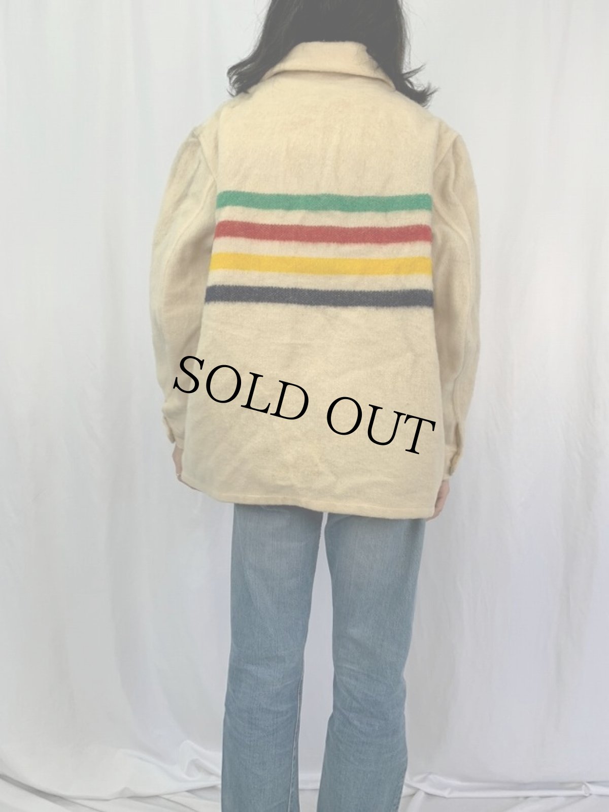 画像4: 60〜70's HUDSON'S BAY CANADA製 ボーダー柄 ウールジャケット (4)