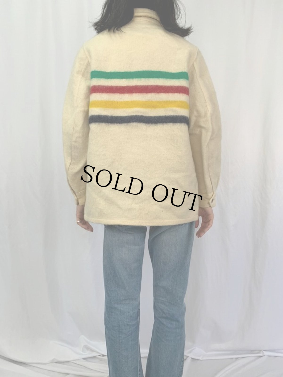 画像4: 60〜70's HUDSON'S BAY CANADA製 ボーダー柄 ウールジャケット (4)