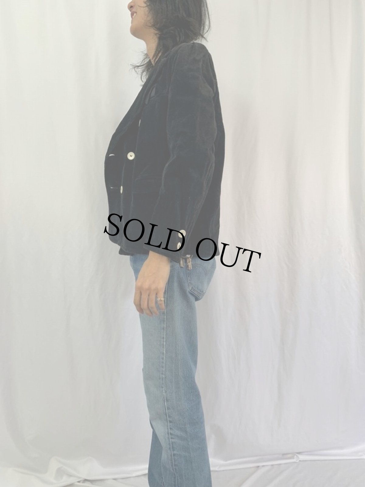 画像3: VINTAGE EURO コーデュロイ ロガージャケット BLACK 48 (3)