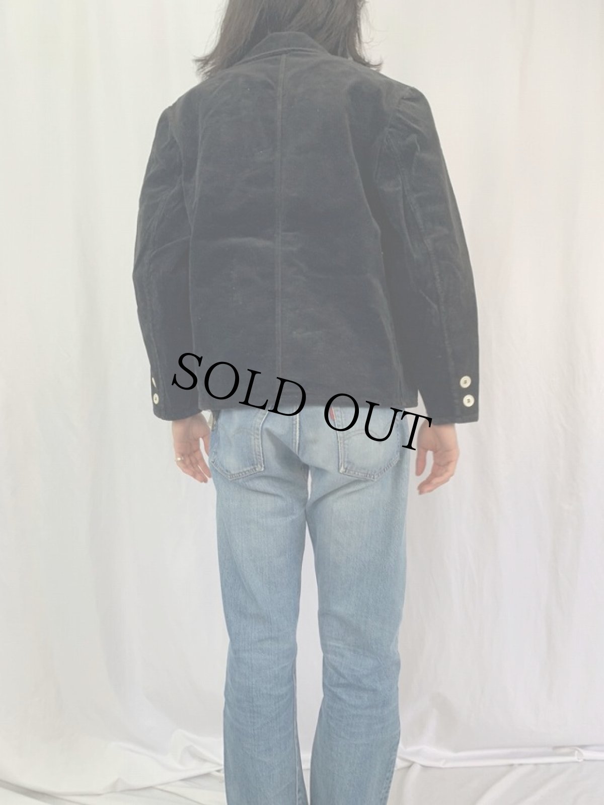 画像4: VINTAGE EURO コーデュロイ ロガージャケット BLACK 48 (4)