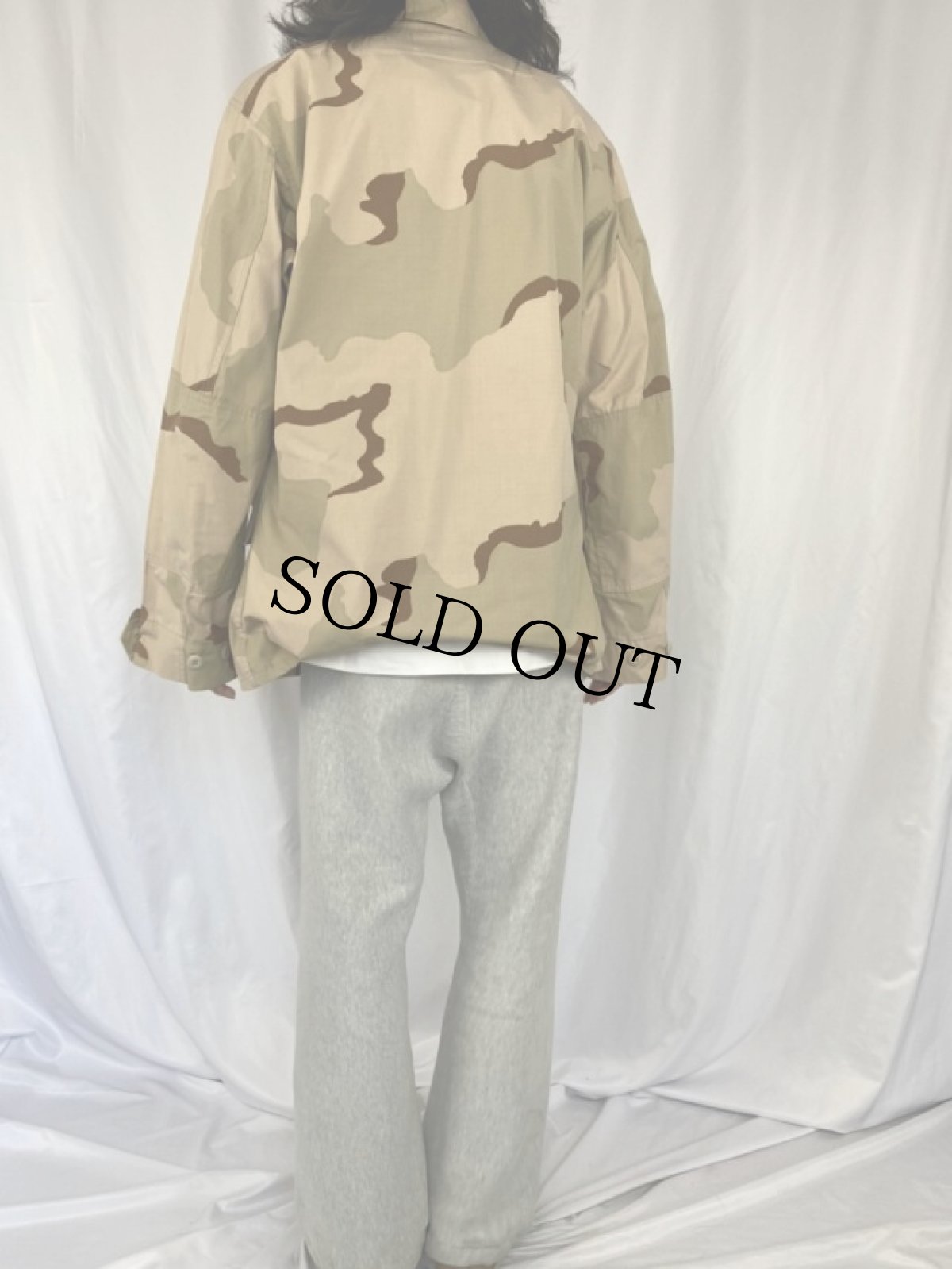 画像4: 90's U.S.ARMY デザートカモ コンバットジャケット LARGE-LONG (4)