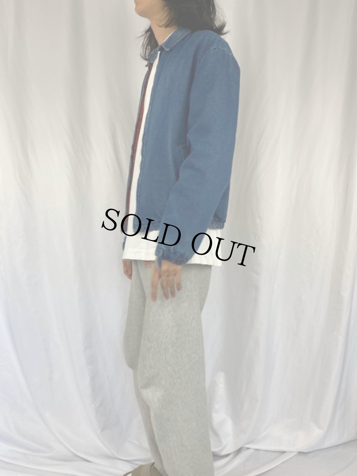 画像3: 70〜80's L.L.Bean USA製 チンスト付き フルジップデニムジャケット M (3)