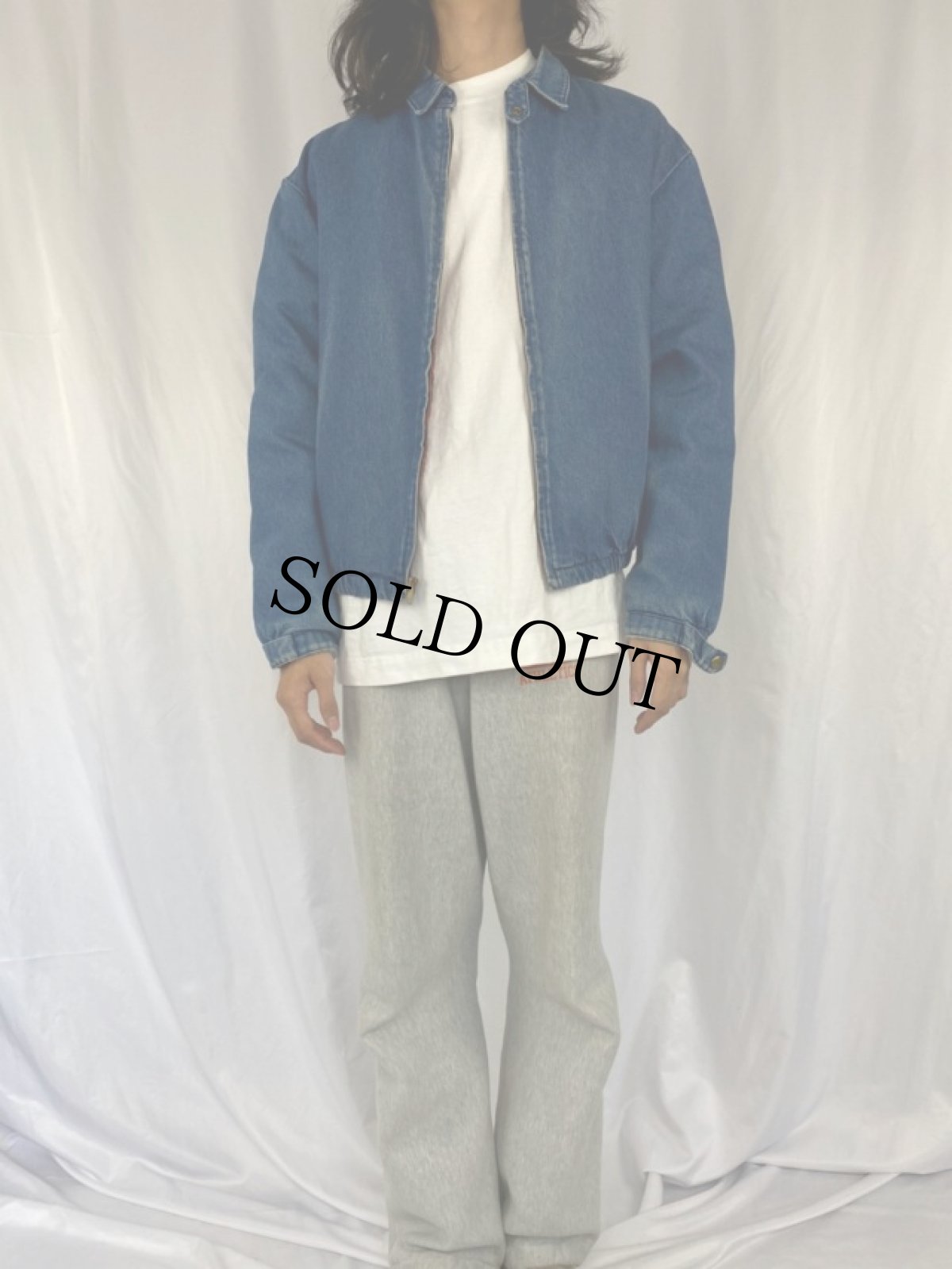 画像2: 70〜80's L.L.Bean USA製 チンスト付き フルジップデニムジャケット M (2)