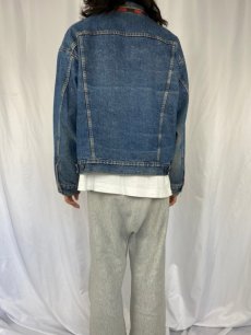 画像4: 80〜90's Levi's 70417-0814 USA製 チェック柄ライナー デニムジャケット XL (4)