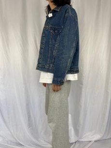 画像3: 80〜90's Levi's 70417-0814 USA製 チェック柄ライナー デニムジャケット XL (3)