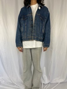 画像2: 80〜90's Levi's 70417-0814 USA製 チェック柄ライナー デニムジャケット XL (2)