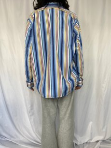 画像4: 90's POLO Ralph Lauren "CURHAM" マルチストライプ柄 コットンシャツ XL (4)