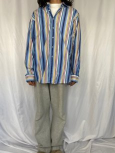 画像2: 90's POLO Ralph Lauren "CURHAM" マルチストライプ柄 コットンシャツ XL (2)