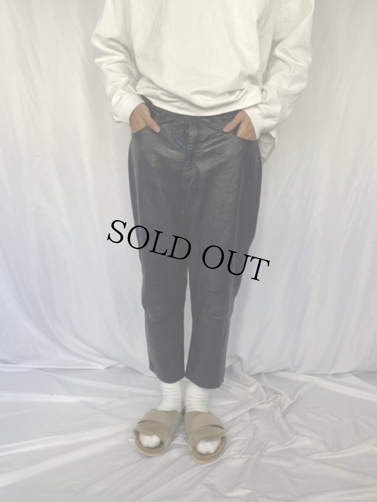 画像2: レザーパンツ W31 (2)