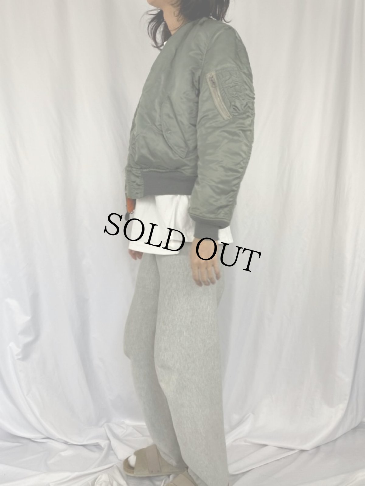 画像4: 70's U.S.AIR FORCE "MA-1 E-TYPE" フライトジャケット MEDIUM (4)