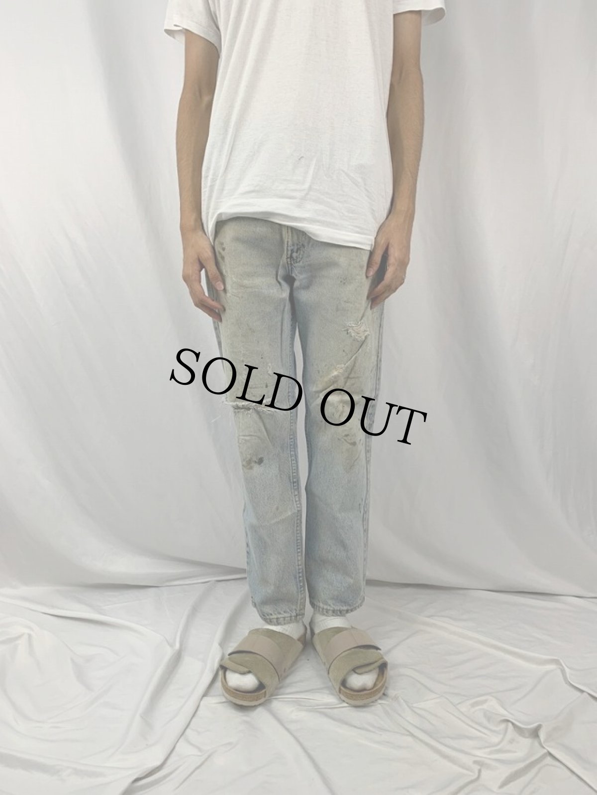 画像2: 80's〜 Levi's 40509 USA製 ペンキペイント デニムパンツ W32 (2)