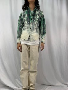 画像2: POLO Ralph Lauren チェック柄 ブリーチ加工ヘビーネルシャツ S (2)