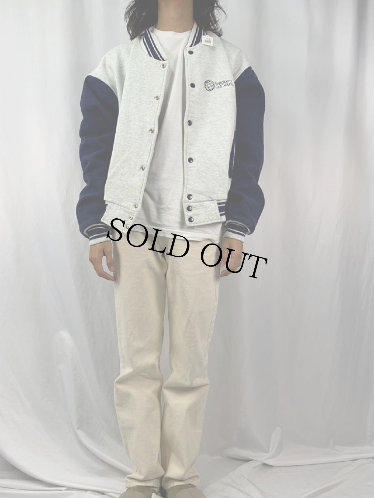 画像2: 90's FRUIT OF THE LOOM "Insituform Gulf South" 刺繍スウェットスタジャン XXL (2)