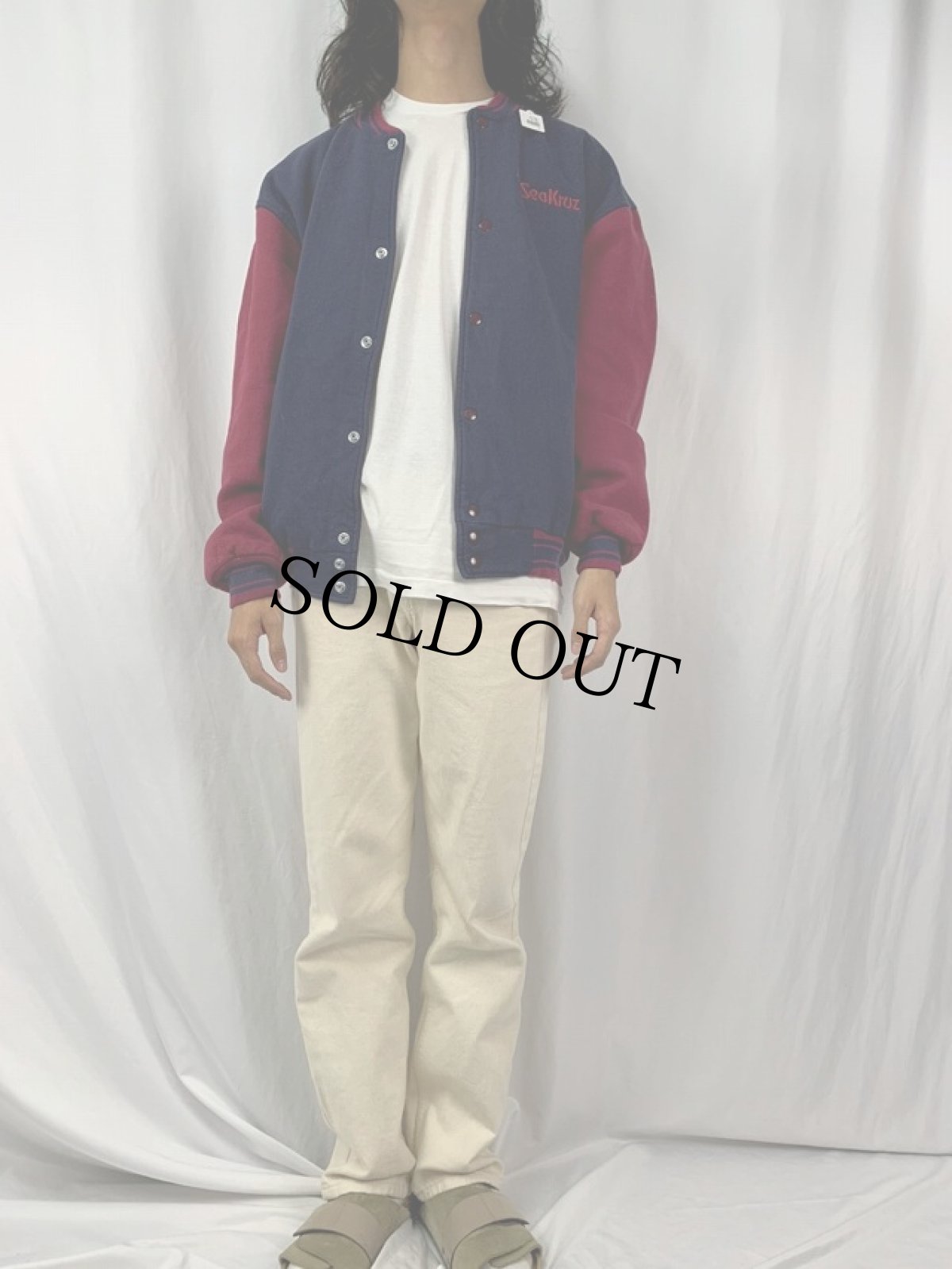 画像2: FRUIT OF THE LOOM "SeaKruz" 刺繍スウェットスタジャン XL (2)