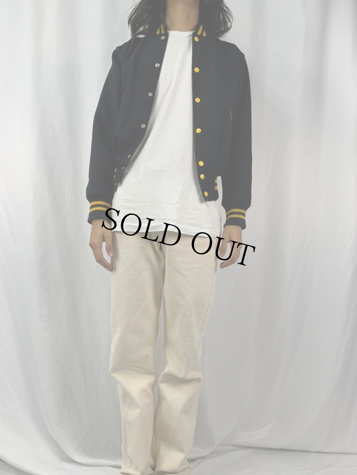 画像2: 60〜70's Holloway USA製 チェーン刺繍スタジャン (2)