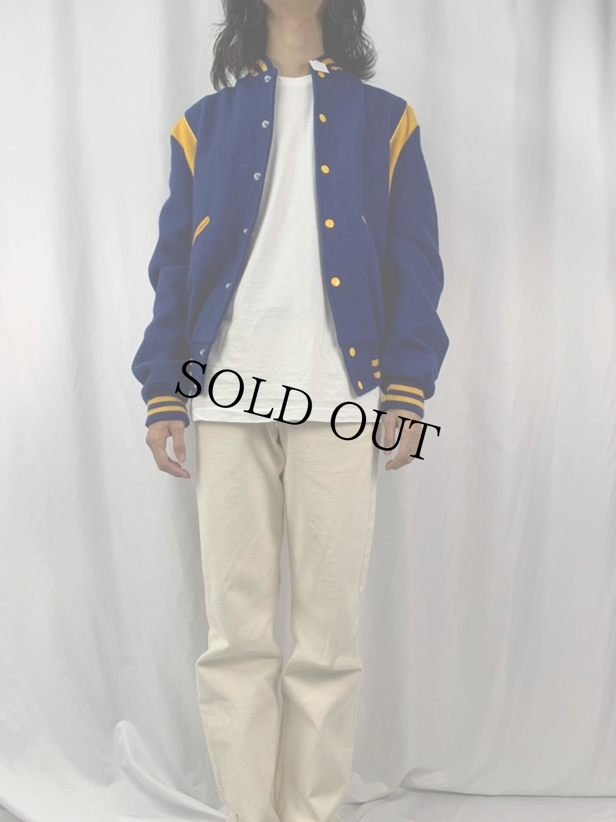 画像2: 80's USA製 HOWE ウールスタジャン XL (2)