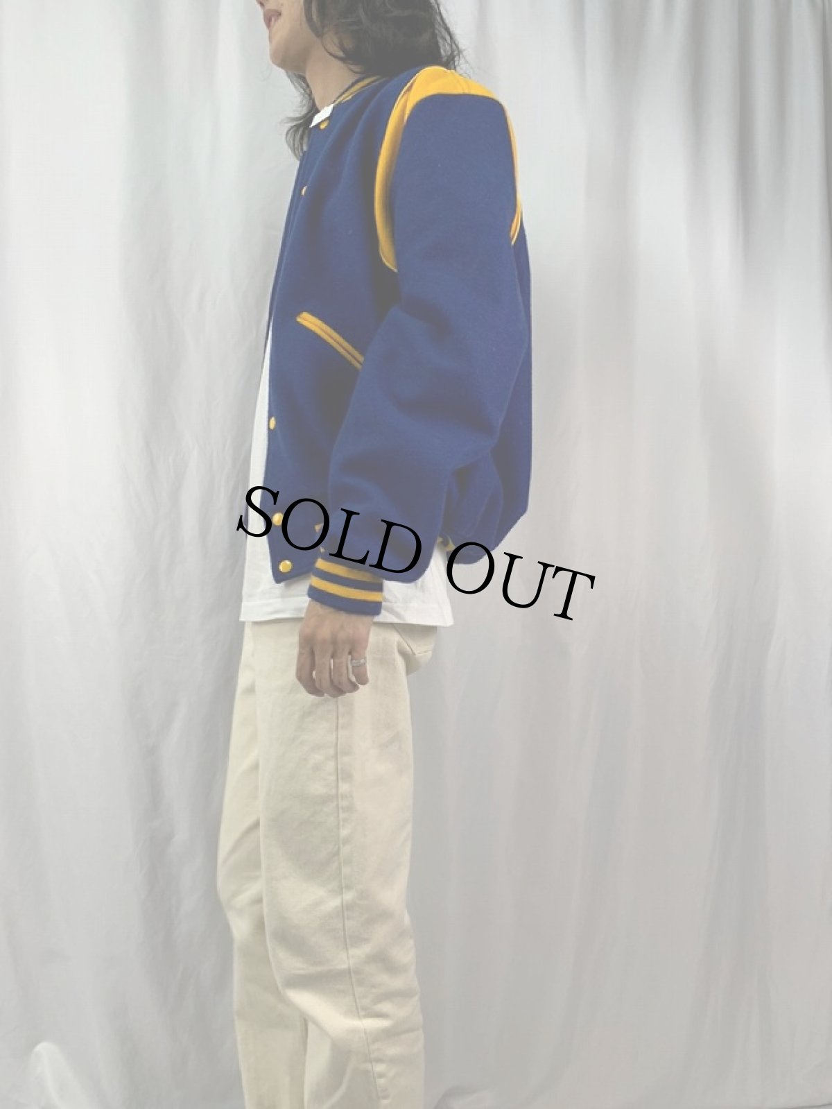 画像3: 80's USA製 HOWE ウールスタジャン XL (3)