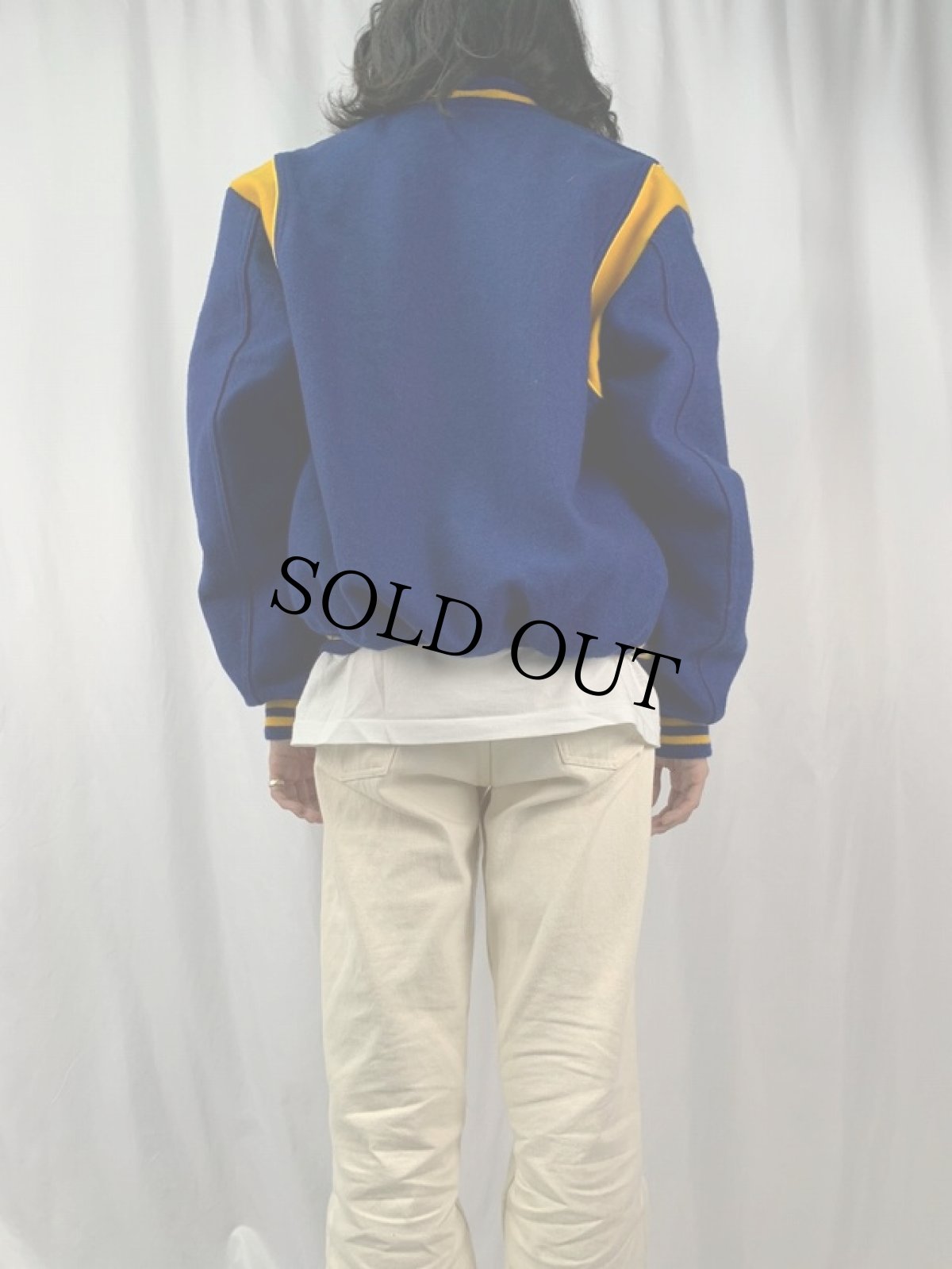 画像4: 80's USA製 HOWE ウールスタジャン XL (4)