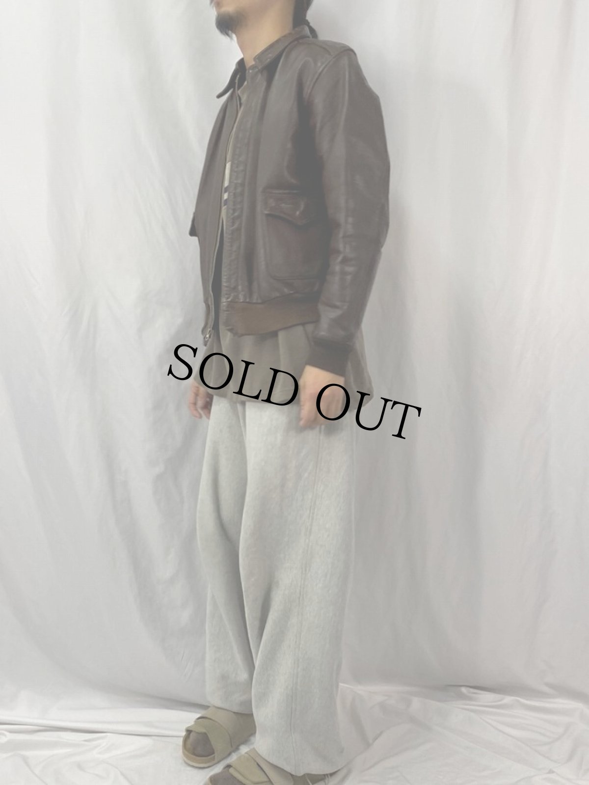 画像3: J.A. DUBOW MFG. CO. "A-2TYPE" レザーフライトジャケット SIZE40 (3)