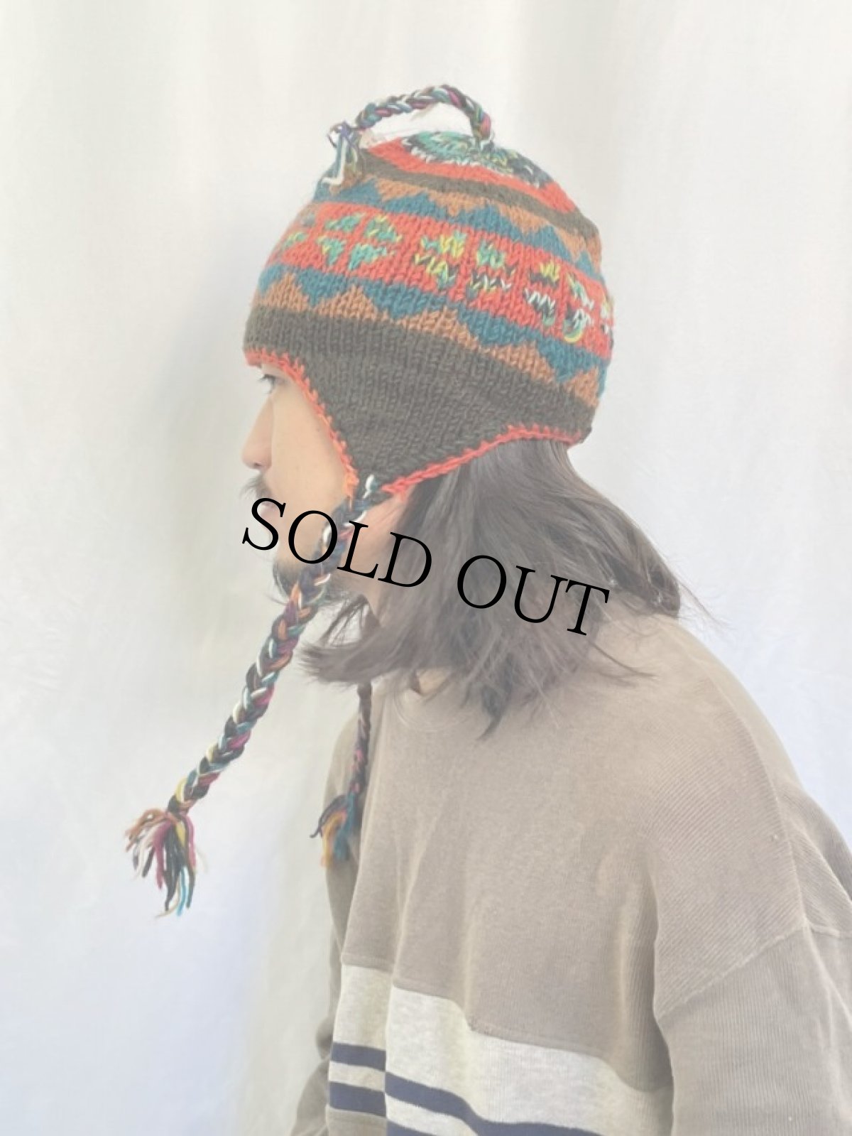 画像3: 総柄 イヤーカフニットキャップ (3)