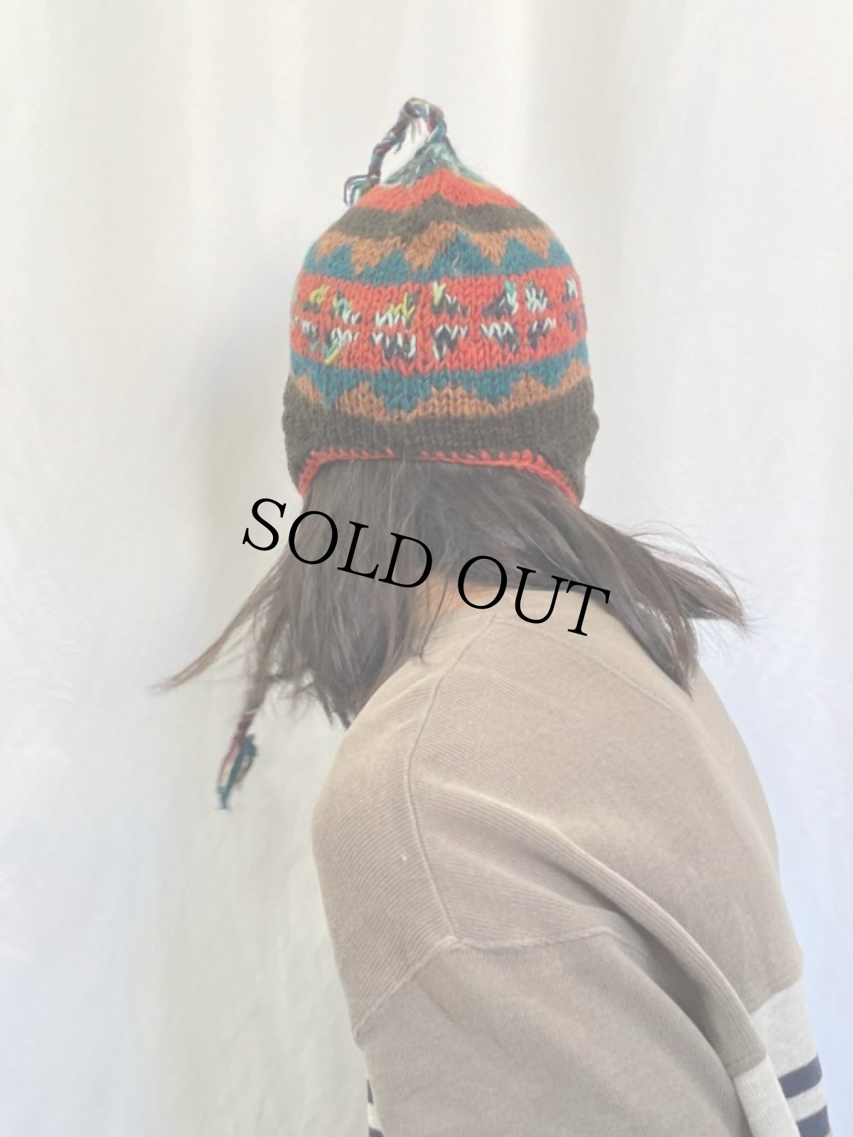 画像4: 総柄 イヤーカフニットキャップ (4)