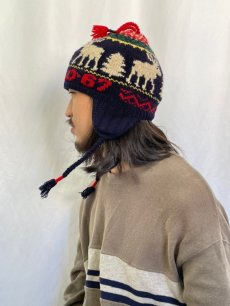 画像3: 90's〜 POLO Ralph Lauren "POLO-67" ノルディック柄 イヤーカフ ニットキャップ (3)