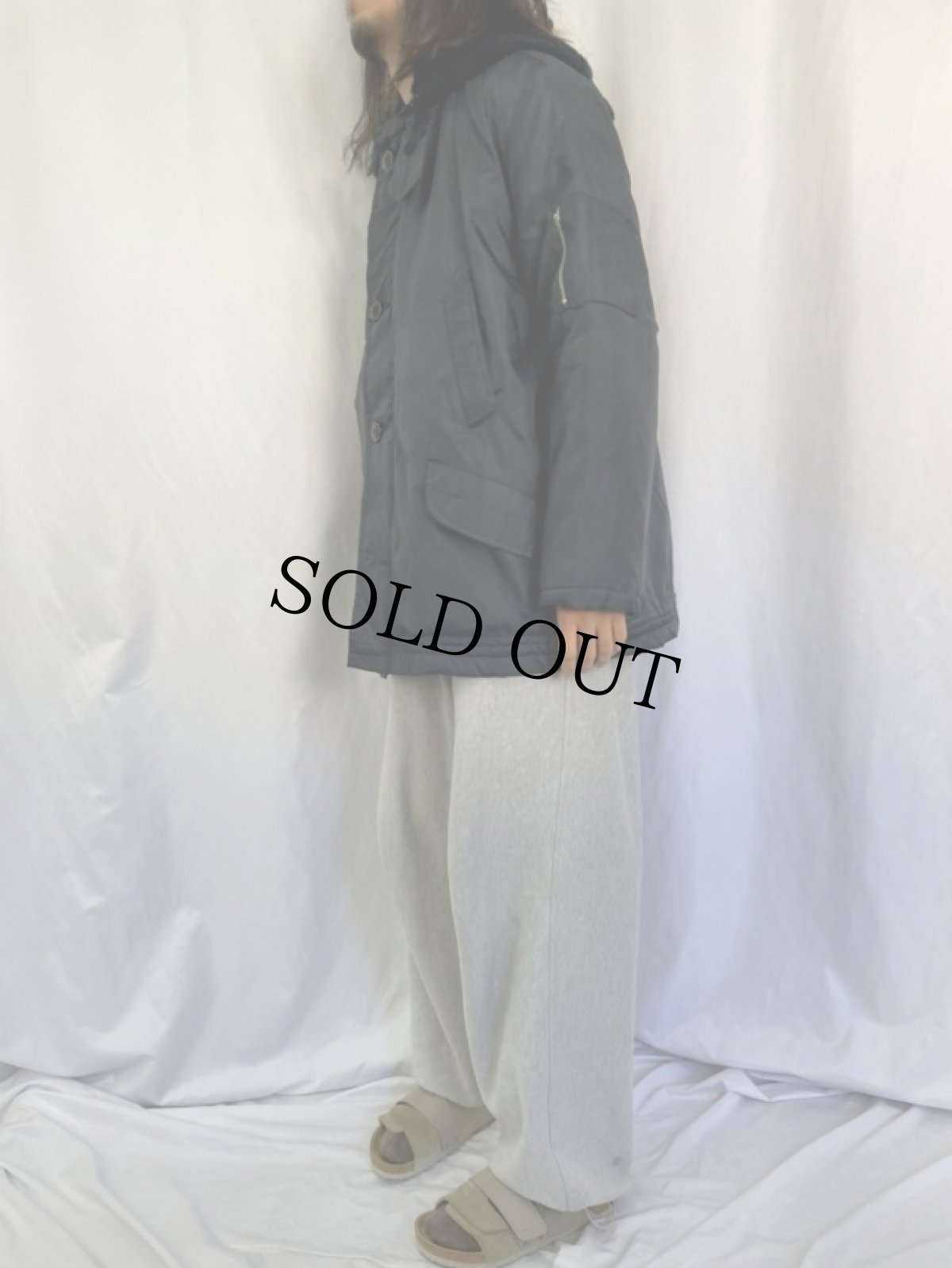 画像3: Flight Jacket チンスト付き ナイロンフライトジャケット L (3)