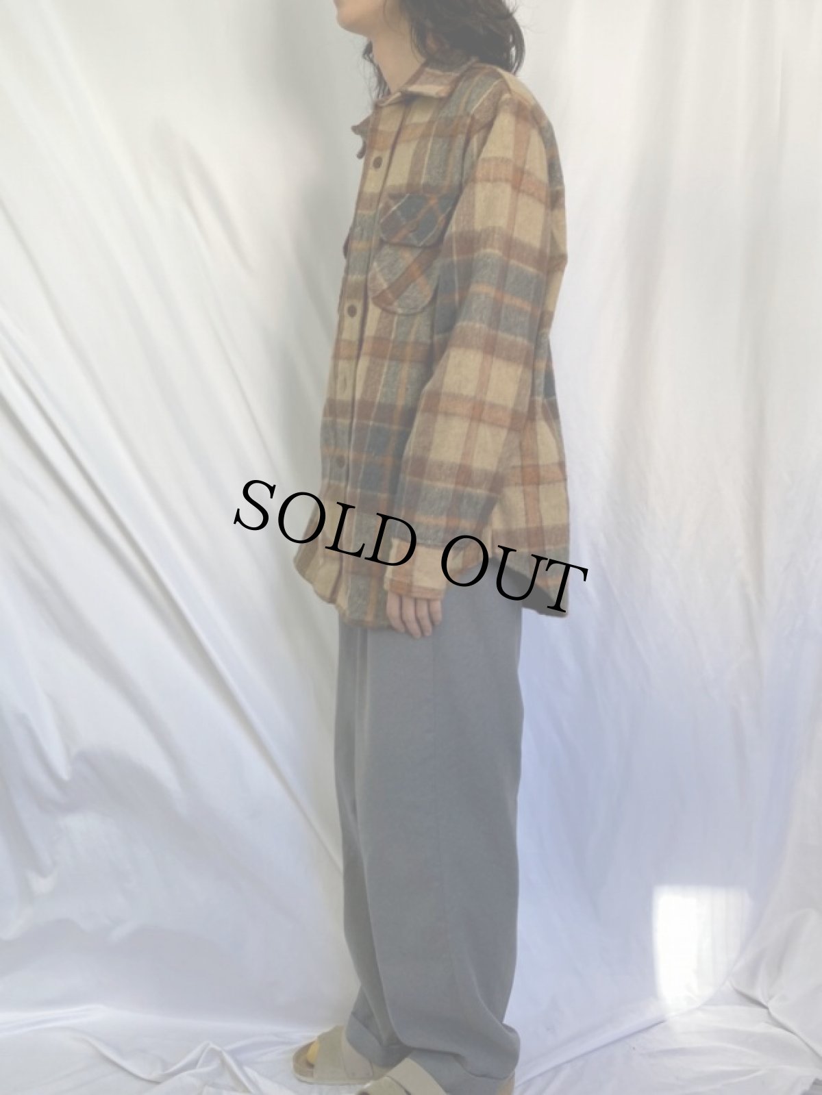 画像3: OSHMAN'S チェック柄 CPOシャツジャケット XL (3)