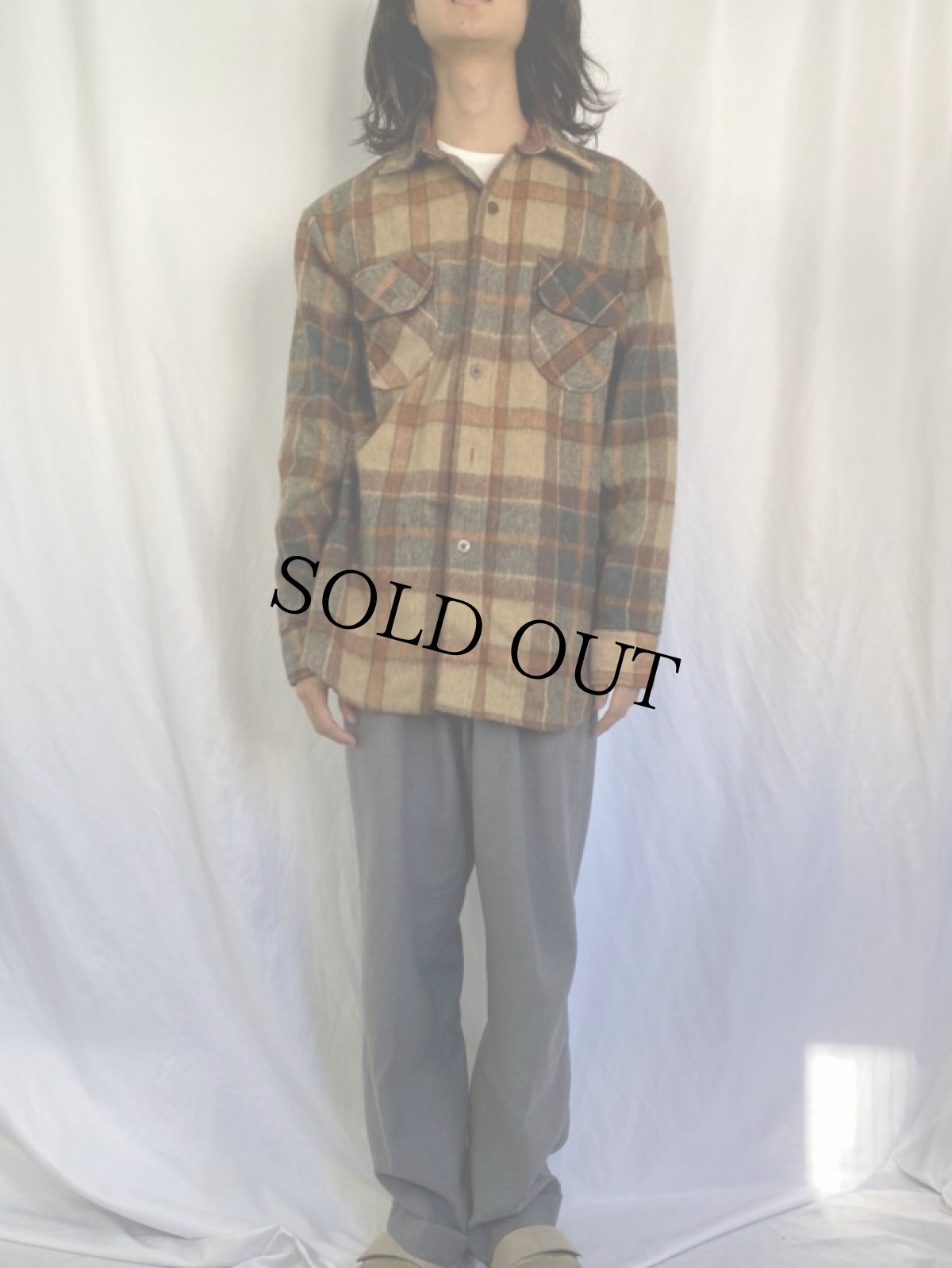 画像2: OSHMAN'S チェック柄 CPOシャツジャケット XL (2)