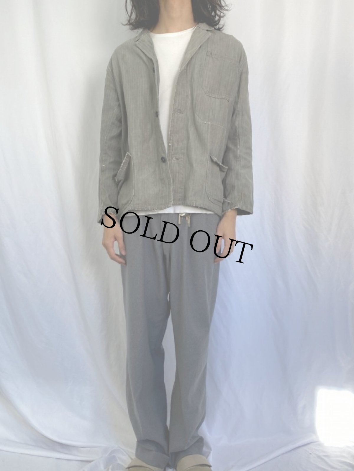 画像2: VINTAGE ヘリンボーンツイル カバーオール (2)