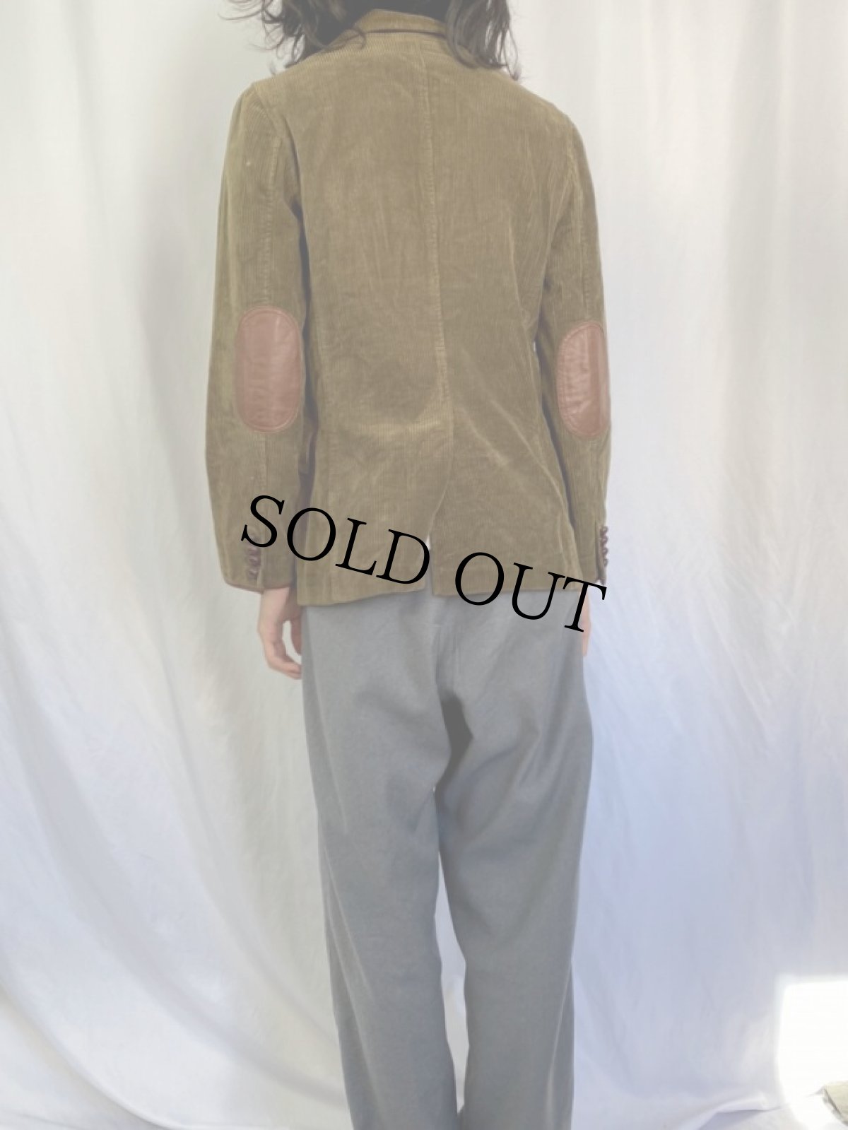 画像4: Ralph Lauren レザーパイピング×エルボーパッチ付き コーデュロイテーラードジャケット (4)