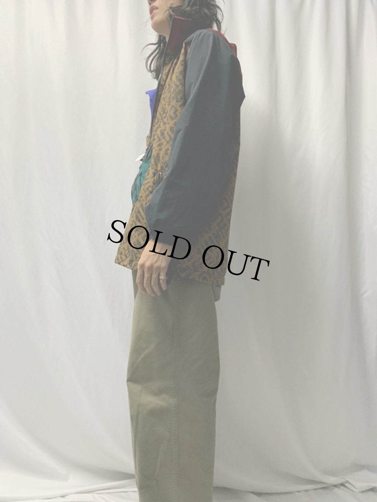 画像3: OBERMEYER 総柄切り替え アノラックパーカー XL (3)