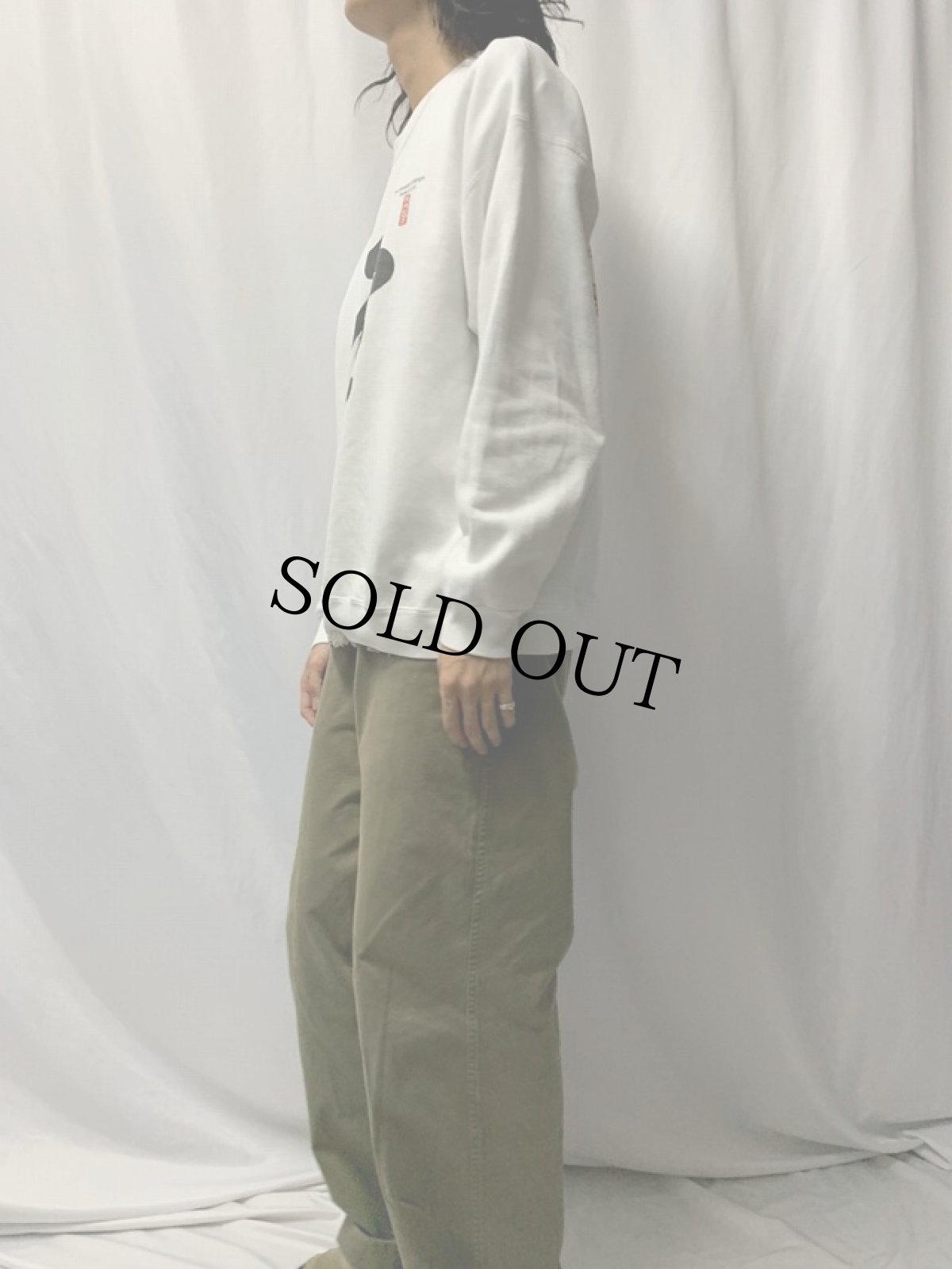 画像3: 90's USA製 "The University of Michigan Museum of Art" 漢字プリントスウェット XL (3)